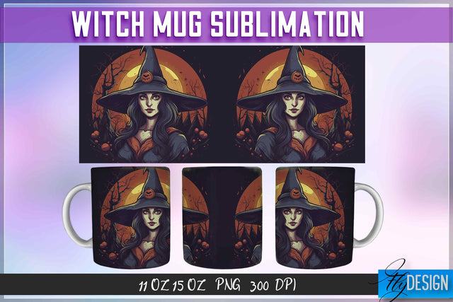 Witch 11 | 15 Oz Mug Sublimation Sublimation Fly Design 