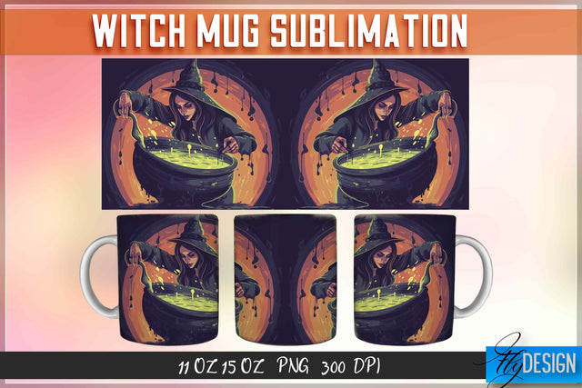 Witch 11 | 15 Oz Mug Sublimation Sublimation Fly Design 