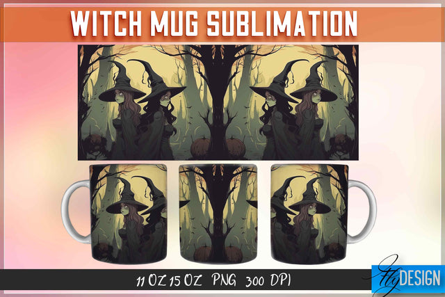 Witch 11 | 15 Oz Mug Sublimation Sublimation Fly Design 