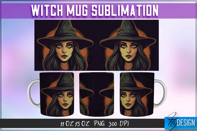 Witch 11 | 15 Oz Mug Sublimation Sublimation Fly Design 