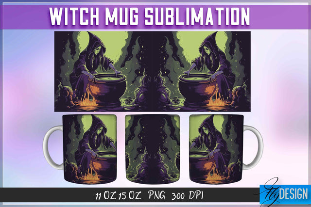Witch 11 | 15 Oz Mug Sublimation Sublimation Fly Design 