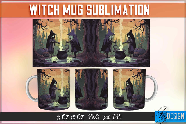 Witch 11 | 15 Oz Mug Sublimation Sublimation Fly Design 