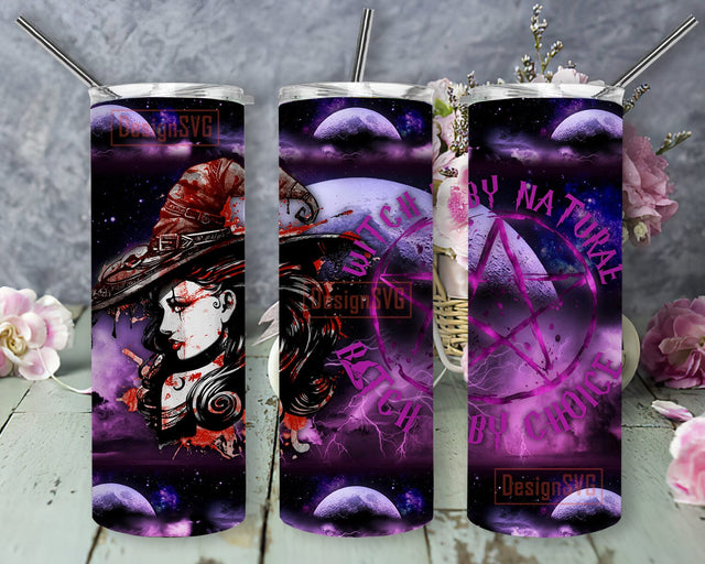 Witch 20oz Skinny Tumbler Png, Halloween Themed Witchcraft Gift, Spooky Tunbler, Birthday Witchy Gifts For Girls Moon Star, Sublimation Tumbler Sublimation DesignSVG 