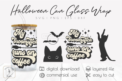 Witch Beer Can Glass Wrap Svg Halloween Libbey Glass 16 Oz SVG OrangeBrushStudio 