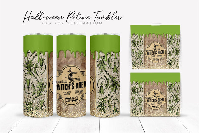 Witch Brew Halloween Potion Tumbler Wrap Skinny Tumbler 20Oz Sublimation OrangeBrushStudio 