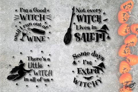 Witch Bundle SVG, Witch quote SVG, Halloween bundle SVG SVG Createya Design 