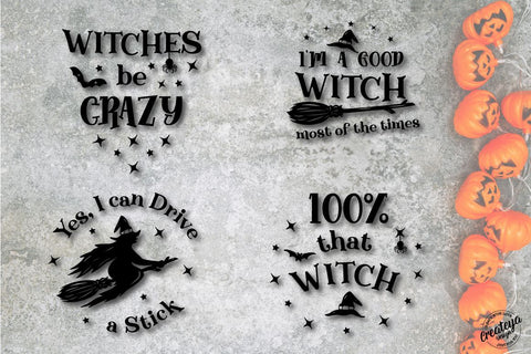 Witch Bundle SVG, Witch quote SVG, Halloween bundle SVG SVG Createya Design 