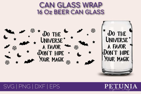Witch Can Glass Wrap SVG BUNDLE | Halloween Libbey Can Glass SVG Petunia Digital Design 