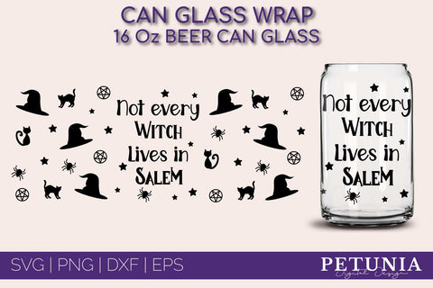 Witch Can Glass Wrap SVG BUNDLE | Halloween Libbey Can Glass SVG Petunia Digital Design 
