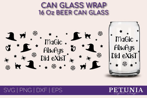 Witch Can Glass Wrap SVG BUNDLE | Halloween Libbey Can Glass SVG Petunia Digital Design 