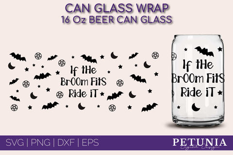 Witch Can Glass Wrap SVG BUNDLE | Halloween Libbey Can Glass SVG Petunia Digital Design 