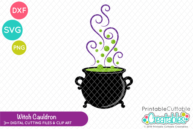 Witch Cauldron SVG SVG Printable Cuttable Creatables 