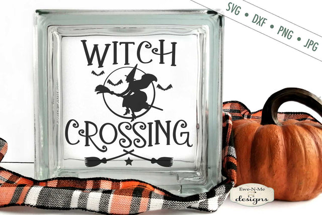 Witch Crossing - Halloween SVG - Broom Bats SVG SVG Ewe-N-Me Designs 