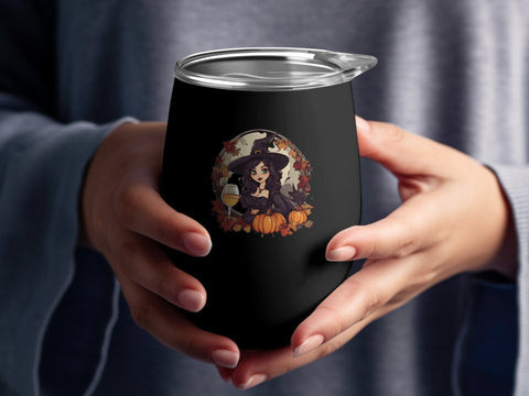 Witch drinking wine T-shirt PNG Sublimation Luvleigh Digitals 