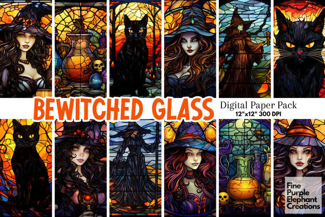 Witch Girl | Halloween Sublimation Digital Pattern Fine Purple Elephant Creations 