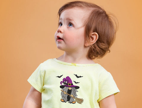 Witch gnome embroidery design , Halloween embroidery design, 4 sizes, instant download. Embroidery/Applique DESIGNS ArtEMByNatalia 