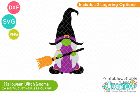 Witch Gnome SVG SVG Printable Cuttable Creatables 