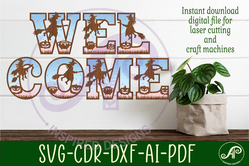 Witch Halloween alphabet letter set. 35 layered letter SVG APInspireddesigns 