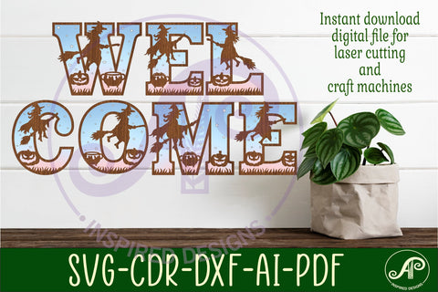 Witch Halloween alphabet letter set. 35 layered letter SVG APInspireddesigns 