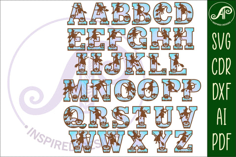 Witch Halloween alphabet letter set. 35 layered letter SVG APInspireddesigns 