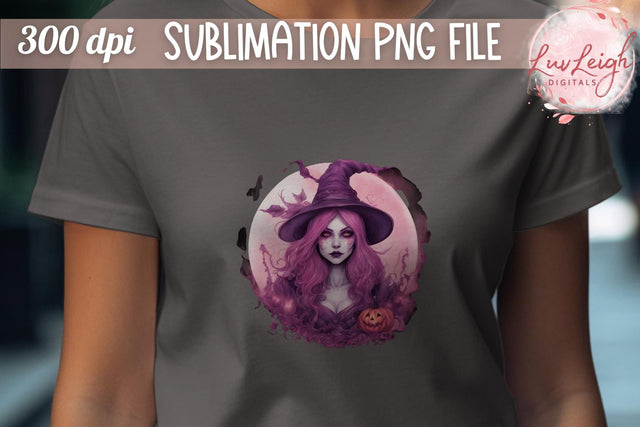 Witch Halloween T-shirt PNG Sublimation Luvleigh Digitals 