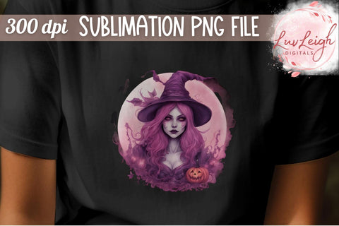 Witch Halloween T-shirt PNG Sublimation Luvleigh Digitals 