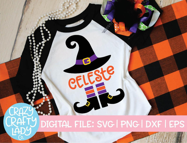 Witch Hat & Feet | Halloween SVG Cut File SVG Crazy Crafty Lady Co. 