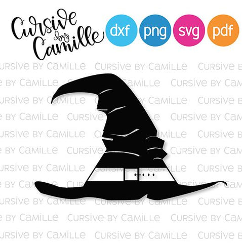 Witch Hat Halloween Cut File SVG Cursive by Camille 