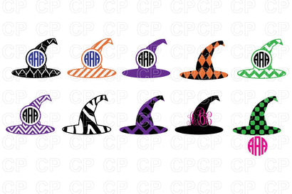 Witch Hat Halloween SVG, Halloween Monogram SVG SVG cutperfectstudio 