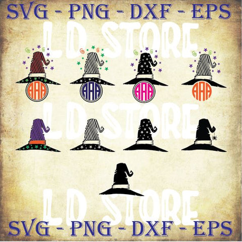 Witch Hat - Halloween SVG PNG DXF EPS Cut Files SVG Artstoredigital 