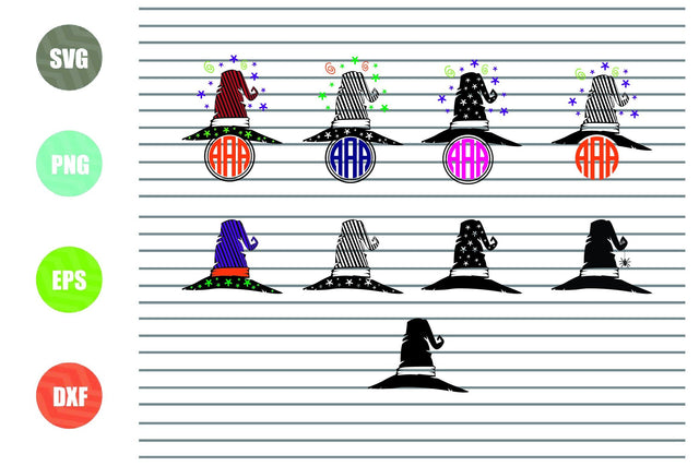 Witch Hat - Halloween SVG PNG DXF EPS Cut Files SVG Artstoredigital 
