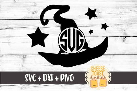 Witch Hat Monogram Frame - Monogram SVG File SVG Cheese Toast Digitals 