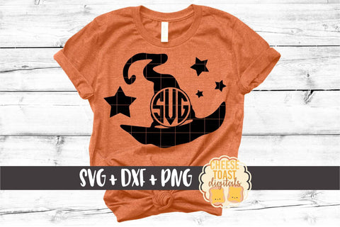 Witch Hat Monogram Frame - Monogram SVG File SVG Cheese Toast Digitals 