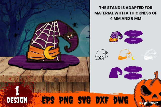 Witch Hat Multilayered Laser Cut Design | Svg Bundle | Glowforge SVG SvgOcean 