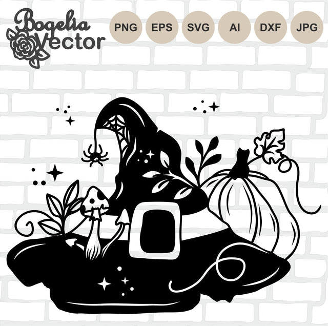 Witch Hat Svg, Witch Svg cut file, Halloween Svg, Fall, Halloween Shirt Svg, Spooky, Hocus Pocus, Pumpkin, Mushrooms, Witchy, Thansgiving SVG BogeliaVector 