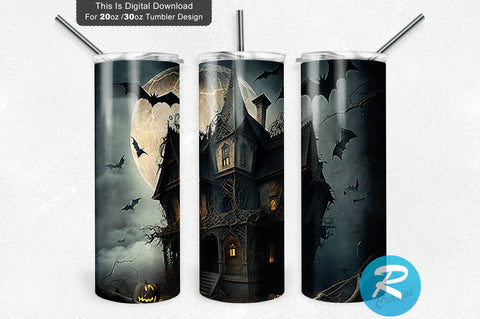 Witch Haunted House 20 oz / 30 oz Tumbler PNG Sublimation Regulrcrative 