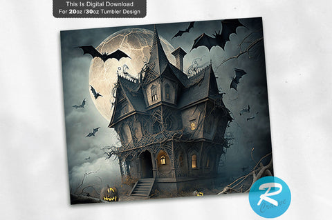Witch Haunted House 20 oz / 30 oz Tumbler PNG Sublimation Regulrcrative 