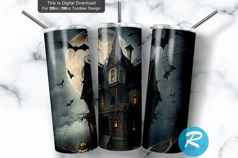 Witch Haunted House 20 oz / 30 oz Tumbler PNG Sublimation Regulrcrative 