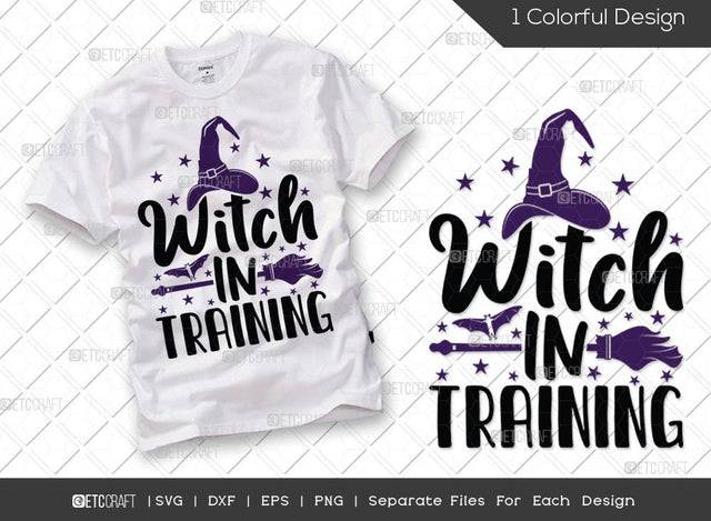 Witch In Training SVG Cut File | Baby Witch Svg | Bat Svg | Kids Halloween Svg | Holiday Svg | Halloween Svg | Funny Halloween Quote SVG ETC Craft 