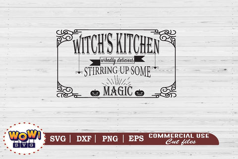 Witch Kitchen svg dxf, png, witch monogram svg, Halloween welcome sign board svg, Halloween girl svg, halloween decor svg, Witch hat svg SVG Wowsvgstudio 
