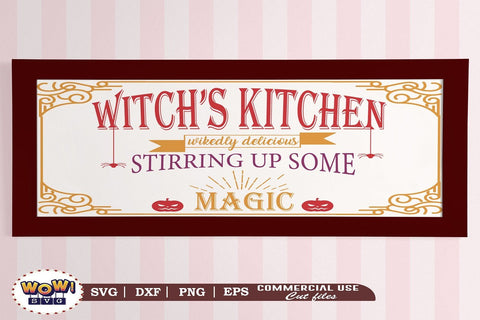 Witch Kitchen svg, dxf, png, witch monogram svg, Halloween welcome sign board svg, Halloween girl svg, halloween decor svg, Witch hat svg SVG Wowsvgstudio 