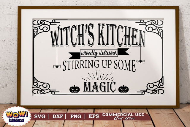 Witch Kitchen svg dxf, png, witch monogram svg, Halloween welcome sign board svg, Halloween girl svg, halloween decor svg, Witch hat svg SVG Wowsvgstudio 