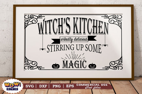 Witch Kitchen svg dxf, png, witch monogram svg, Halloween welcome sign board svg, Halloween girl svg, halloween decor svg, Witch hat svg SVG Wowsvgstudio 