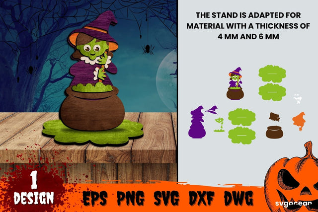 Witch Multilayered Laser Cut Design| Svg Bundle | Glowforge SVG SvgOcean 