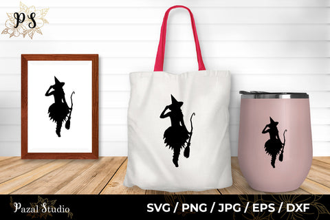 Witch Silhouette Vector SVG Cut File SVG Pazal Studio 