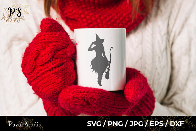 Witch Silhouette Vector SVG Cut File SVG Pazal Studio 