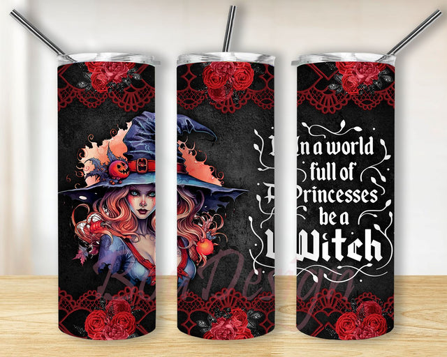 Witch Skinny Tumbler, Gothic Birthday Gifts For Witches, Halloween Tumbler PNG, Spooky Witch Tumbler PNG Sublimation BouDesign 