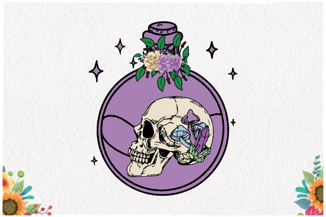 Witch Skull Bottle Sublimation Sublimation Jagonath Roy 