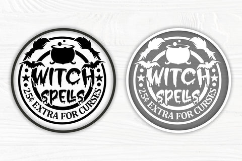 Witch Spells SVG, Halloween Round Sign Designs SVG TonisArtStudio 