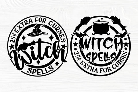 Witch Spells SVG, Halloween Round Sign Designs SVG TonisArtStudio 